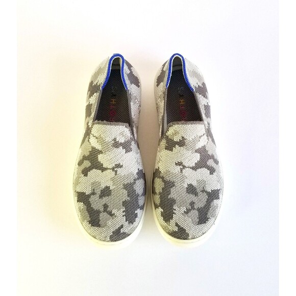 ROTHY'S Kids Slip On Sneakers Gray Camo Sz 4 36 Flat Washable Comfort Shoes - Picture 4 of 16